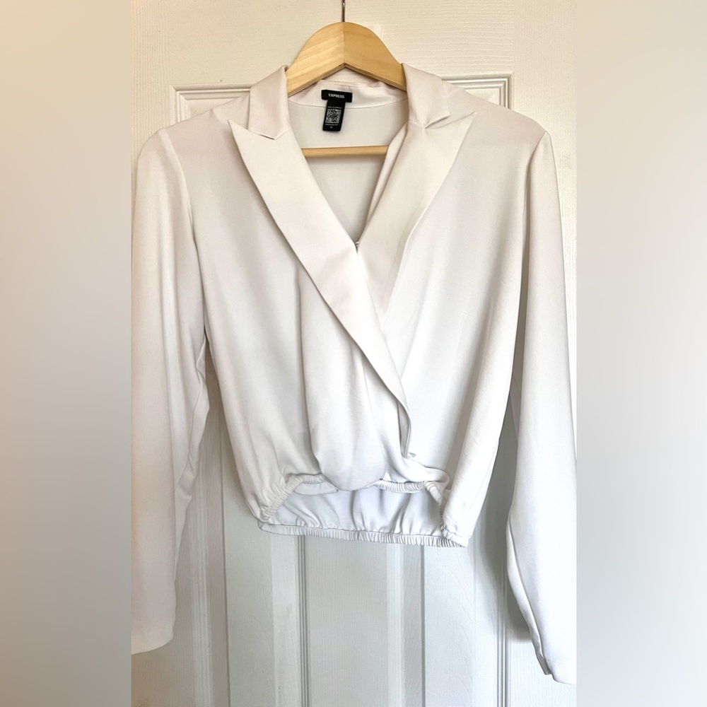 Elegant White Wrap Blouse
